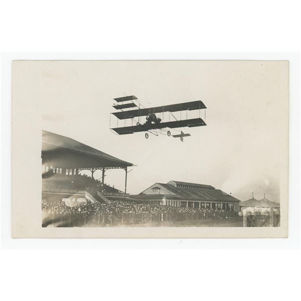 Bi Plane Airplane Fairgrounds RPPC Postcard