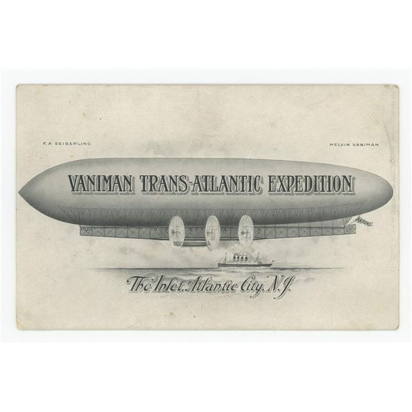 1912 Vaniman Trans Atlantic Expedition Postcard