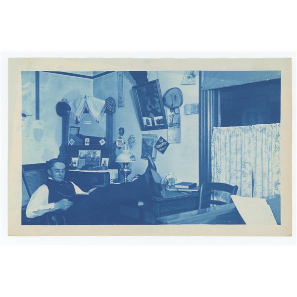 Early 20th Century College Dorm Cyanotype Photo