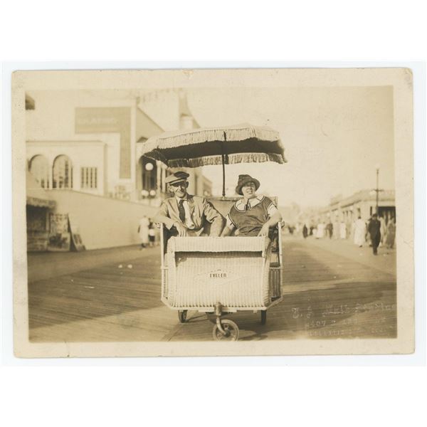 Atlantic City Boardwalk Rolling Wicker Chair Photo