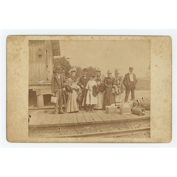 Victorian Railway Train Passengers Cabinet Photo
