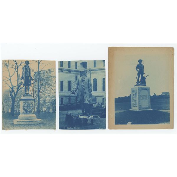 American Cyanotype Photos of Historical Statues