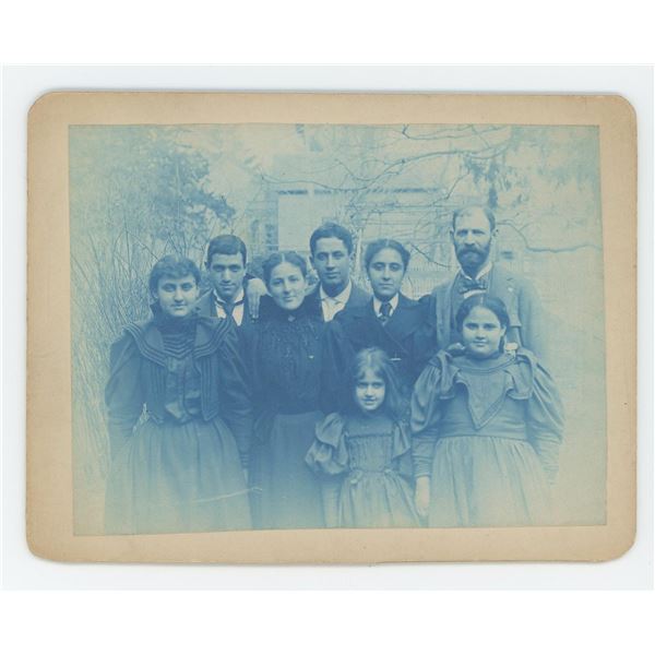 Family Portrait Cyanotype Photo
