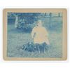 Image 1 : Girl with Pet Dog Cyanotype Photo