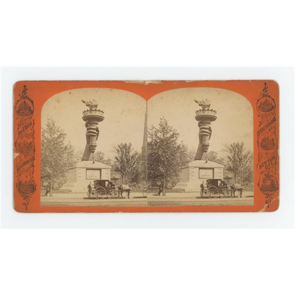 Colossal Hand & Torch Statue of Liberty Stereoview