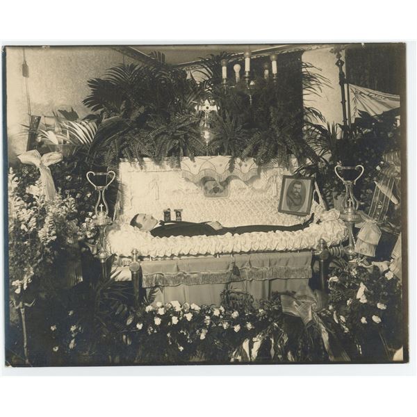 Post Mortem Catholic Open Casket Funeral Photo