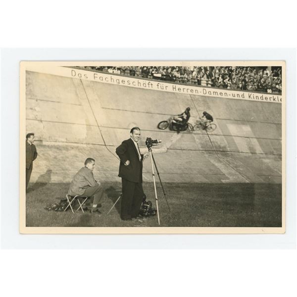 German Velodrome Race Track RPPC Postcard