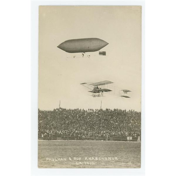 Paulhan & Roy Knabensnue Los Angeles 1910 RPPC