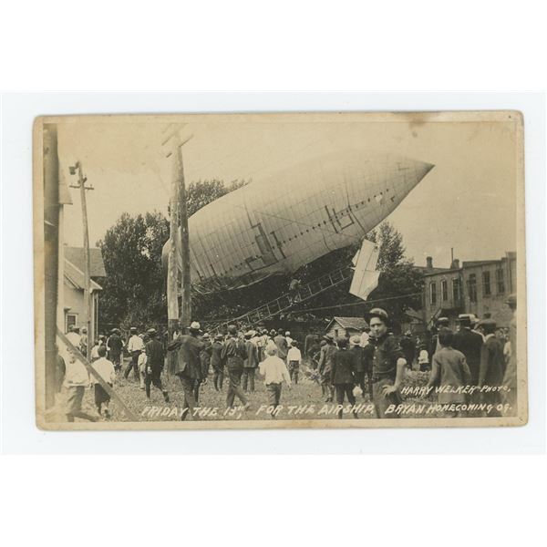 Friday the 13th for the Airship 1909 RPPC Postcard