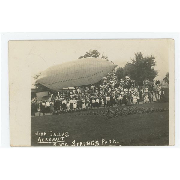 Jack Dallas Airship Rock Springs Park RPPC