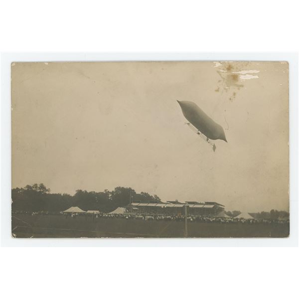 Dirigible Airship Early Aviation RPPC Postcard