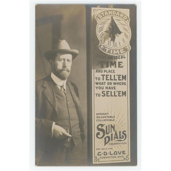CD Love Ohio Sun Dial Advertisement RPPC Postcard