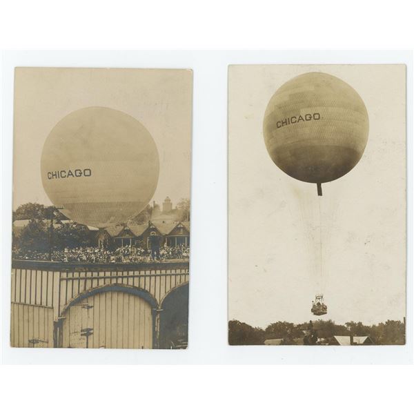 Chicago Early Aviation Balloon RPPC Postcards