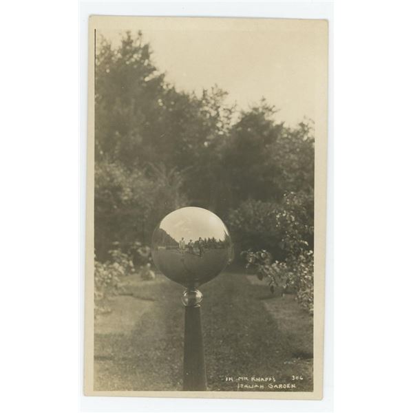 Gazing Ball Mr Knapps Italian Garden RPPC Postcard