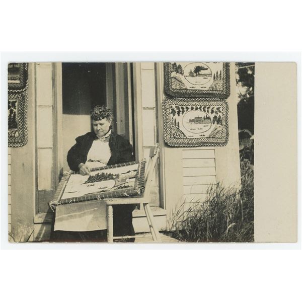 Occupational Rug Hooking RPPC Postcard