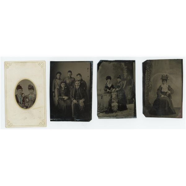 Women in Fancy Hats Tintype Photos