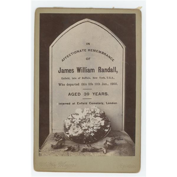 James William Randall Gravestone Cabinet Photo