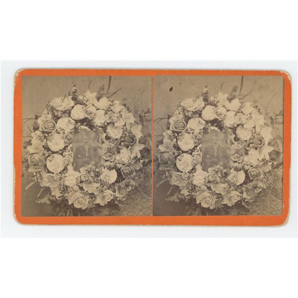 Post Mortem Funeral Wreath Stereoview