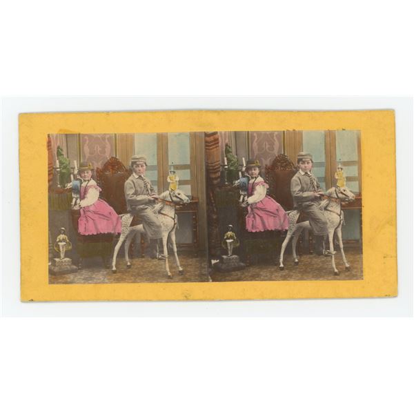 French Scenes Animees Children at Play Stereoview