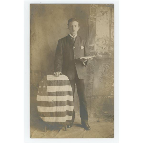 Named Evangelist Patriotic RPPC Postcard