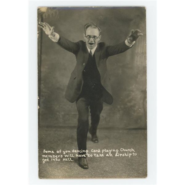 Crazy Preacher RPPC Postcard