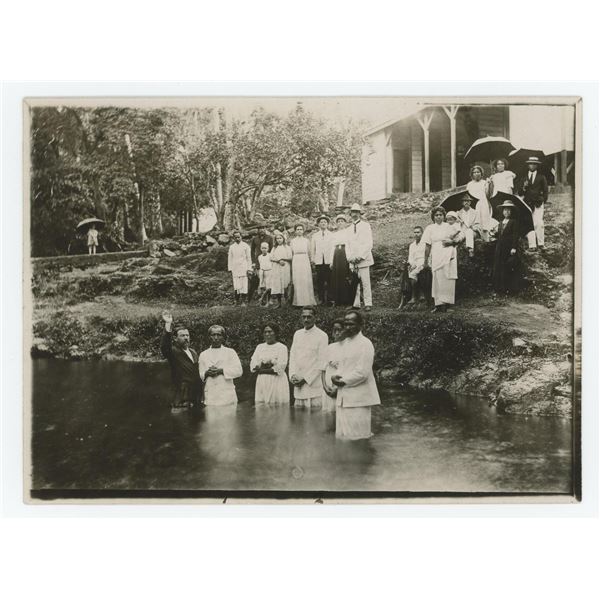 Religious Mormon Baptism in Samoa Photo