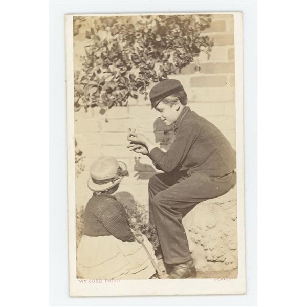 Shadow Puppet Rabbit on the Wall CDV Photo