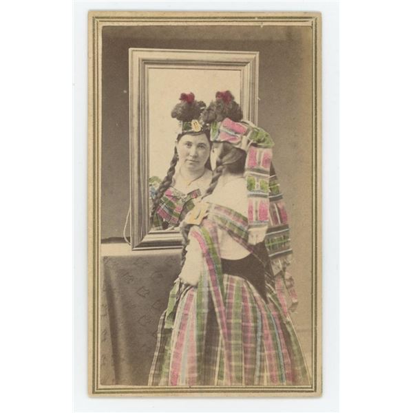 Pauline Western Woman in Mirror CDV Photo