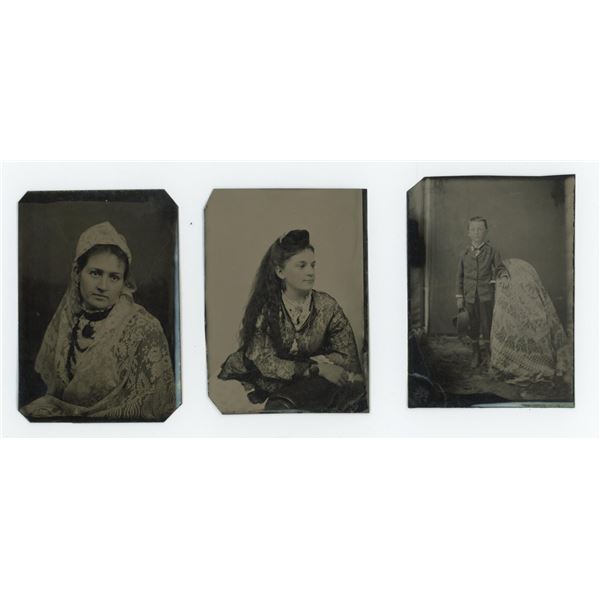 Collection of Lace and Textile Tintype Photos