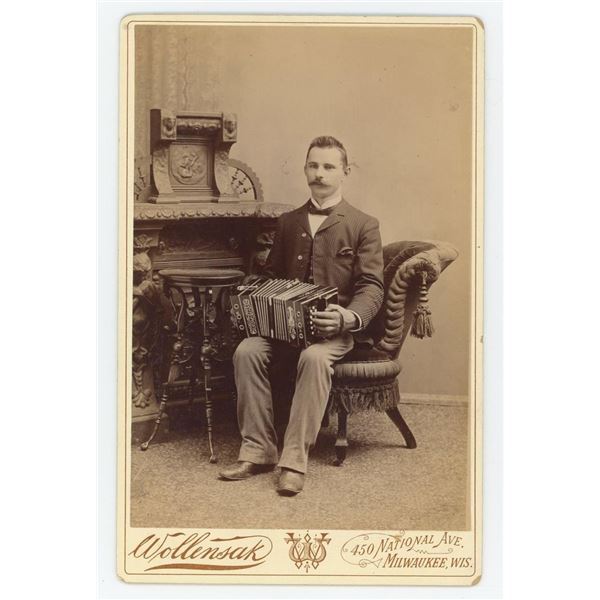 Accordion Player Occupational Cabinet Card Photo