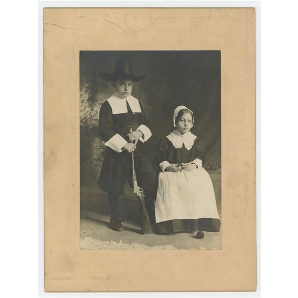 Halloween Children Pilgrim Costumes Cabinet Photo