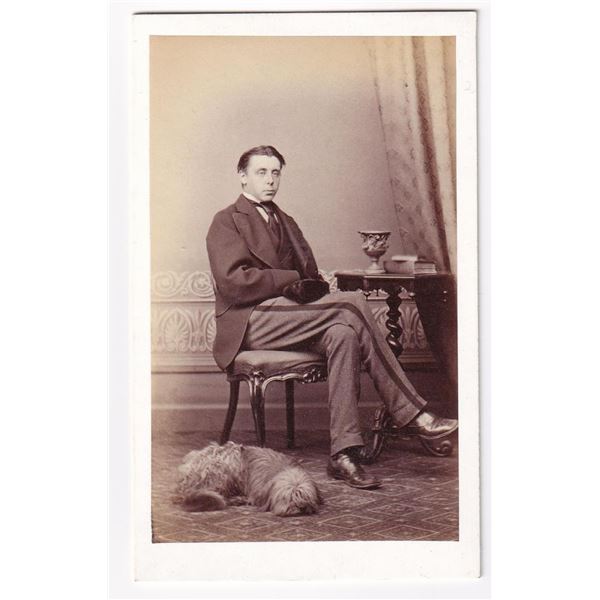 Man with Dog CDV Photo Rowing Team