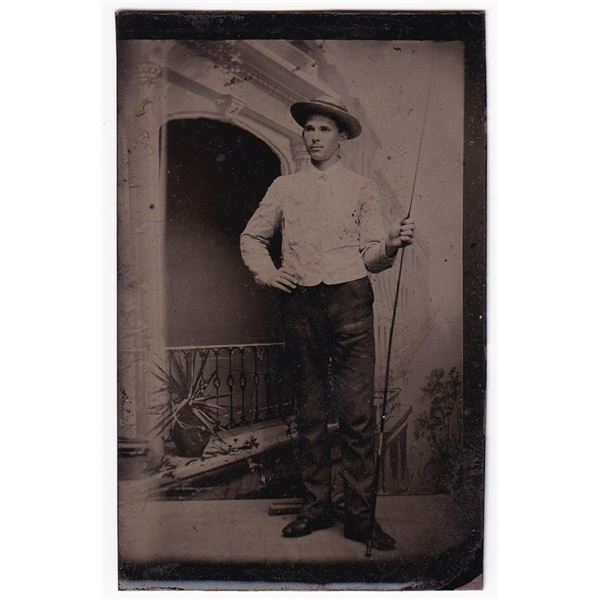 Fly Fisherman Occupational Tintype Photo