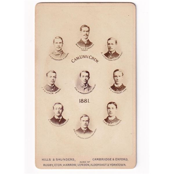 1881 Cambridge University Rowing Crew CDV Photo