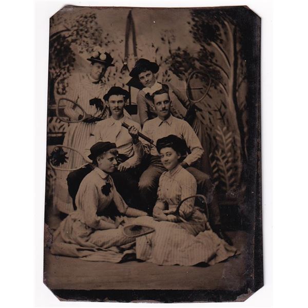 Occupational Tennis Players Tintype Photo