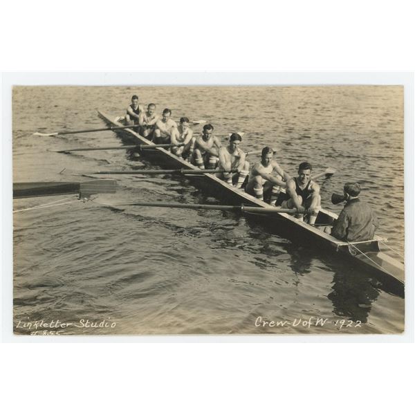 University of Wisconsin Rowing Crew RPPC Postcard