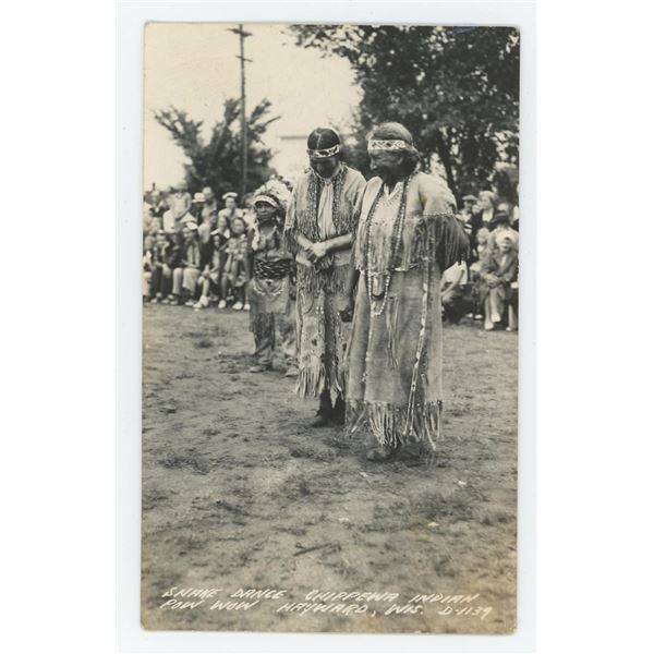 Chippewa Indian Snake Dance RPPC Postcard