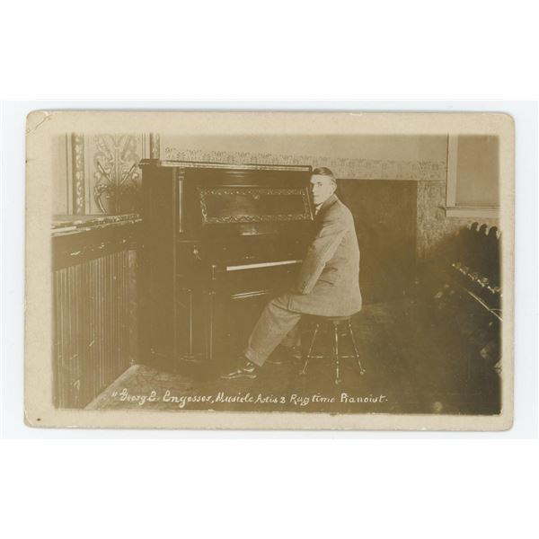 George E Engesses Ragtime Pianist RPPC Postcard