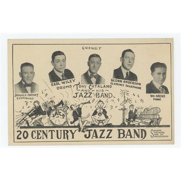 Tony Catalano and his Jazz Band Postcard