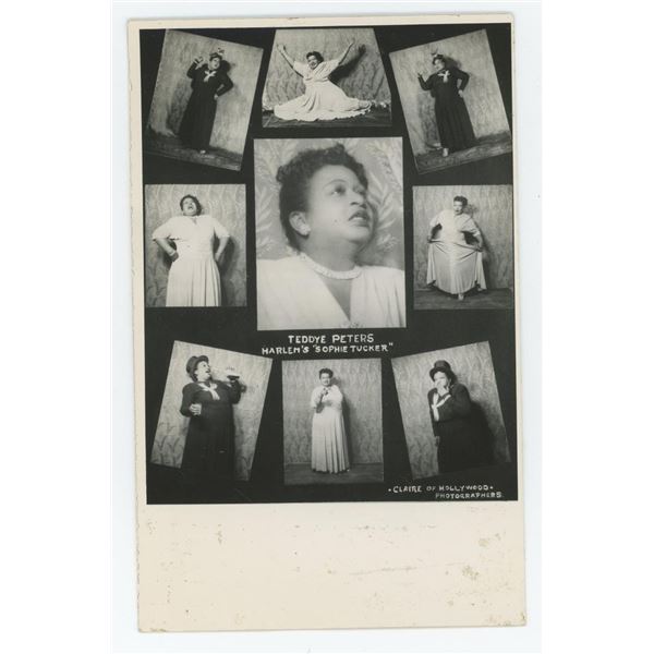Teddye Peters Harlems Sophie Tucker RPPC Postcard