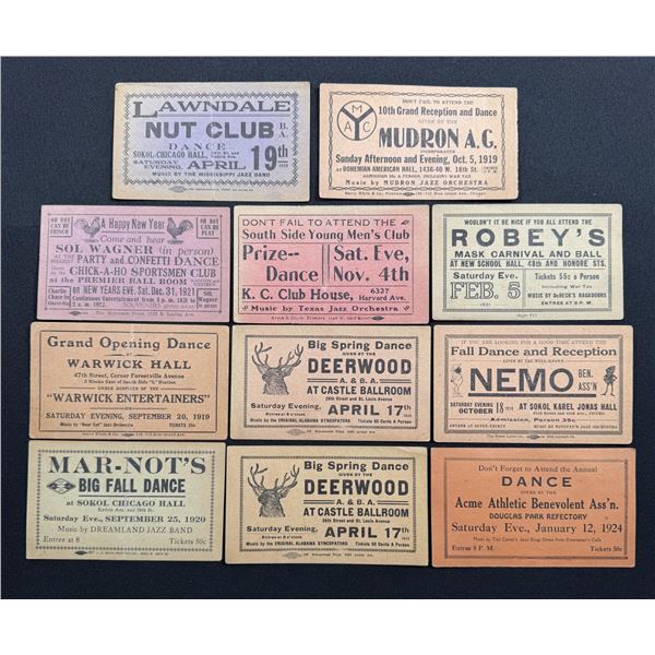 Collection of Jazz Club Band Dance Notice Tickets