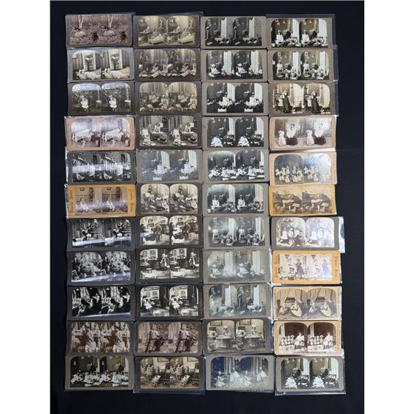 Women and Girls with Dolls Stereoviews