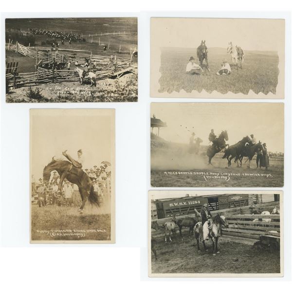 Cowboy Rodeo Cattle Ranch RPPC Postcards
