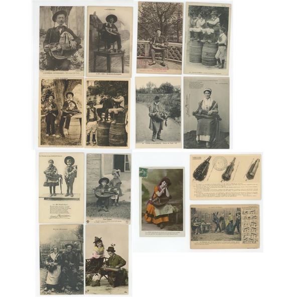 Group of French Musician RPPC Postcards