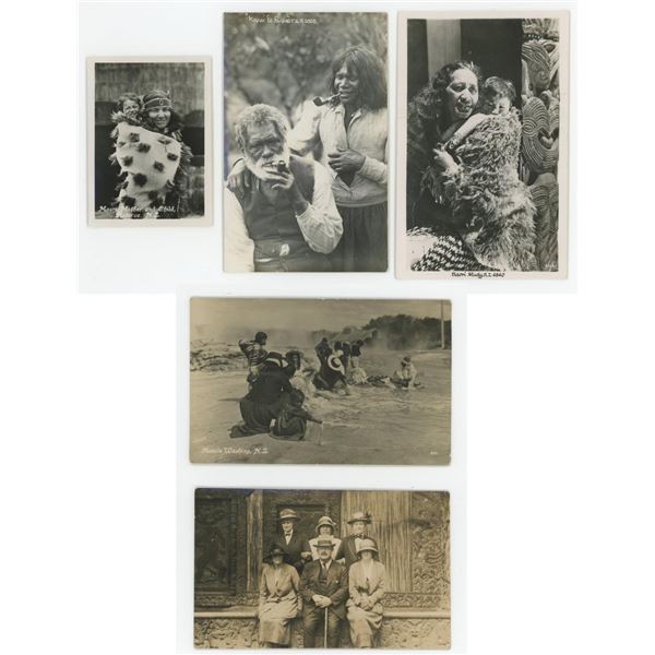 Group of New Zealand Maori RPPC Postcards