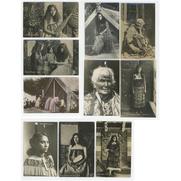 Group of New Zealand Maori RPPC Postcards