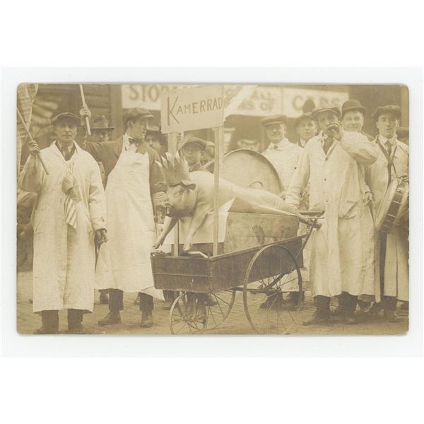 Anti German Parade Propaganda RPPC Postcard