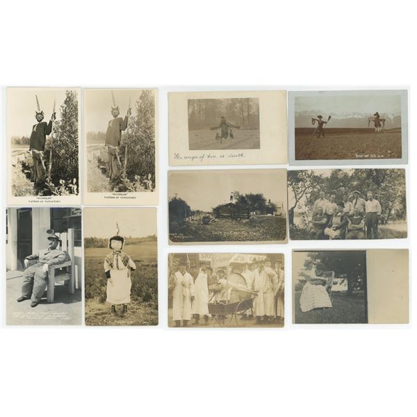 Scarecrow Effigy RPPC Postcards