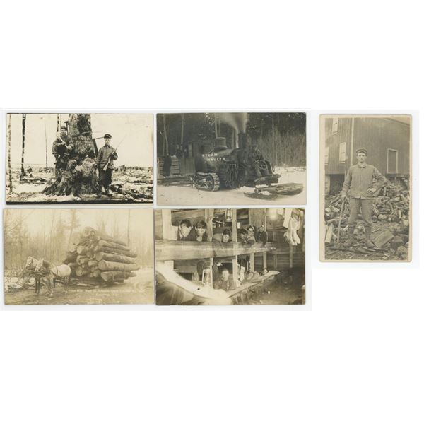 Occupational Logger Logging Lumber RPPC Postcards