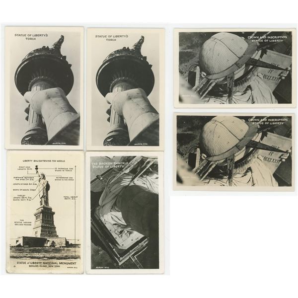 Statue of Liberty Construction RPPC Postcards
